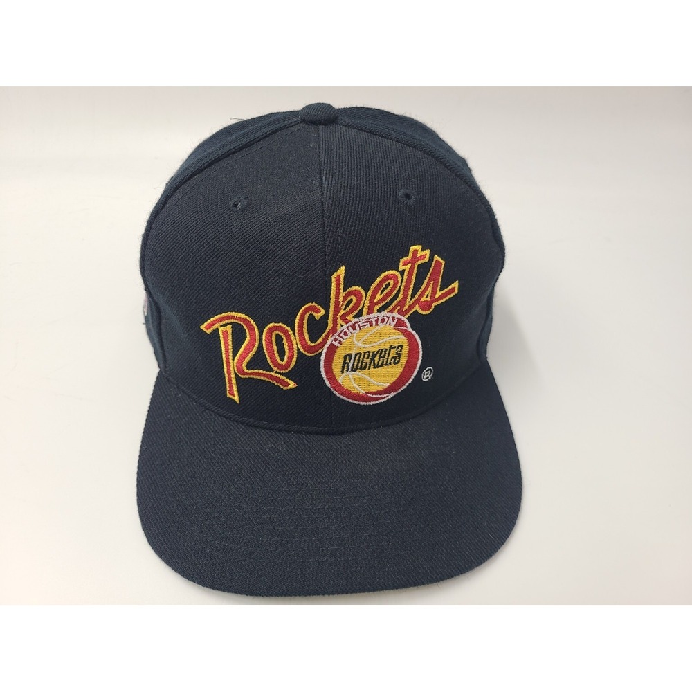 Vintage Houston Rockets Script Sports Specialties Fitted 6 5/8 Hat Cap NBA Black